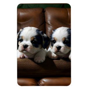 Super Schattigee Puppies op de bank 1 Magneet