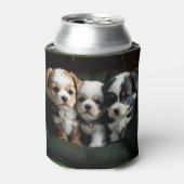 Super Schattigee Puppies op de bank 2 Blikjeskoeler (Blikje Voorkant)