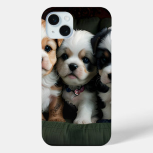 Super Schattigee Puppies op de bank 2 iPhone 15 Mini Hoesje