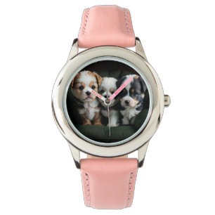 Super Schattigee Puppies op de bank 2 Horloge