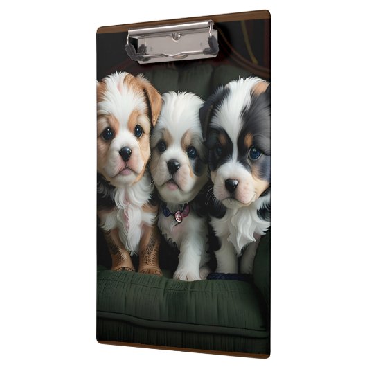 Super Schattigee Puppies op de bank 2 Klembord (Links)