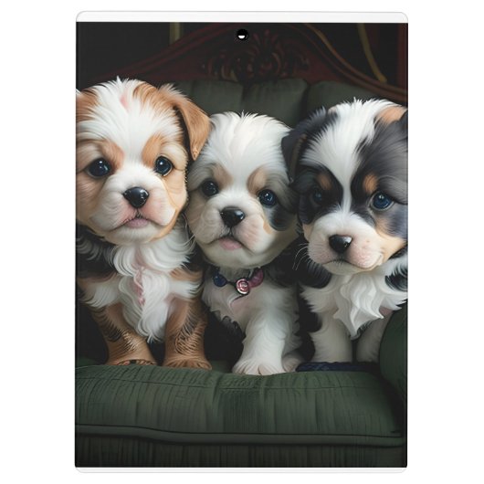Super Schattigee Puppies op de bank 2 Klembord (Achterkant)