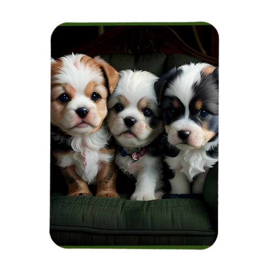 Super Schattigee Puppies op de bank 2 Magneet (Verticaal)