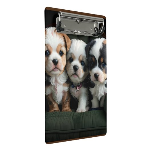 Super Schattigee Puppies op de bank 2 Mini Klembord (Schuin)