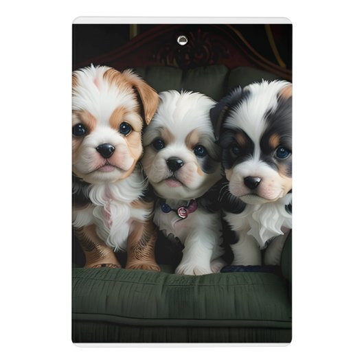 Super Schattigee Puppies op de bank 2 Mini Klembord (Achterkant)
