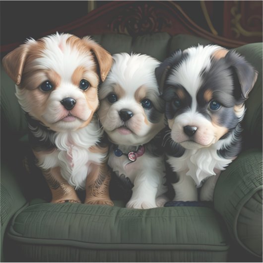 Super Schattigee Puppies op de bank 2 Sticker (Voorkant)