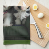 Super Schattigee Puppies op de bank 2 Theedoek (Quarter Fold)