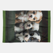 Super Schattigee Puppies op de bank 2 Theedoek (Horizontaal)