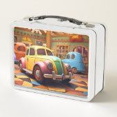 Super Schattigee Retro Speelgoed car Lunchbox (Achterkant)