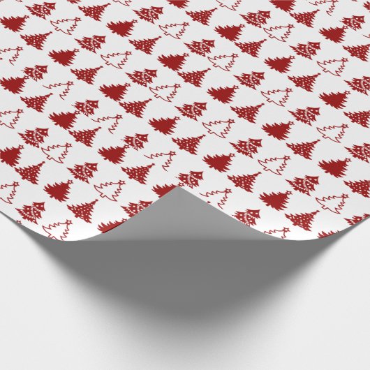 Super Schattigee rode en witte kerstbomen kerst Cadeaupapier (Hoek)