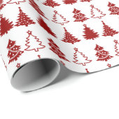 Super Schattigee rode en witte kerstbomen kerst Cadeaupapier (Rol Hoek)