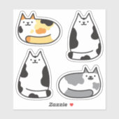 Super Schattigee ronde Kawaii Calico Cats Sticker (Vel)