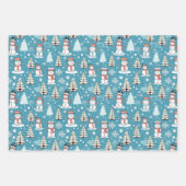 Super Schattigee sneeuwman en kerstbomen kerst Inpakpapier Vel (Voorkant 2)