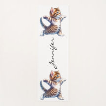 Super Schattigee Tabby Cat Yoga Mat