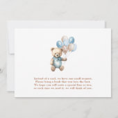 Super Schattigee Teddy Bear Boy Blue Pastel Baby s Kaart (Achterkant)