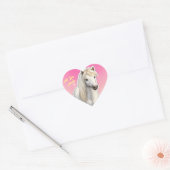 Super Schattigee witte Pony Hart Sticker (Envelop)