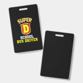 Super School Bus Driver Terug naar School Hero Kin Badge (Voor- en achterkant)