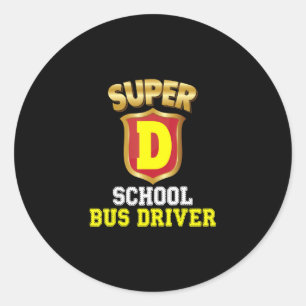 Super School Bus Driver Terug naar School Hero Kin Ronde Sticker