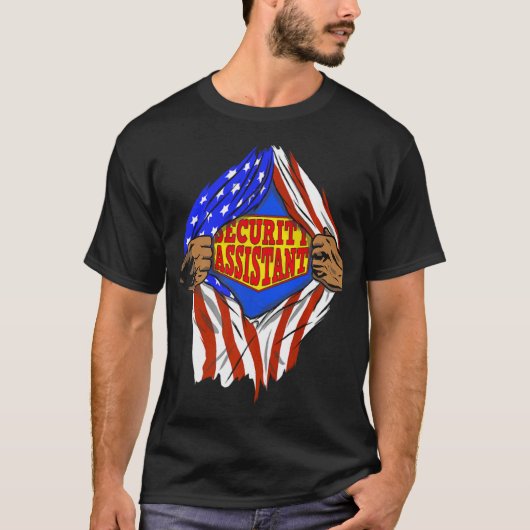 Super Security Assistant Hero-taak T-shirt (Voorkant)