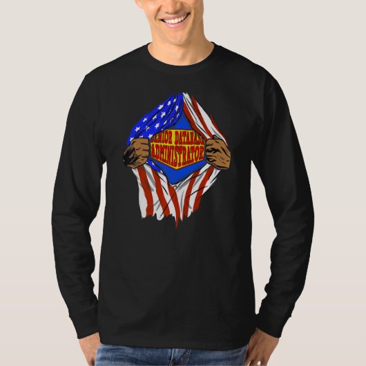 Super Senior Database Administrator Hero-taak T-shirt (Voorkant)