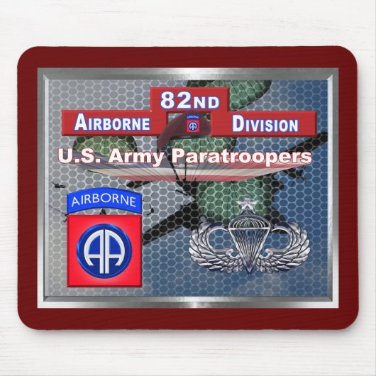 Super Senior Jump Wings 82nd Airborne Division Muismat (Voorkant)