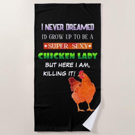 Super Sexy Chicken Lady - Beach Towel Strandlaken (Voorkant)