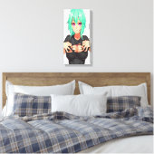 Super sexy groen haired hentai meisje canvas afdruk (Insitu (Slaapkamer))