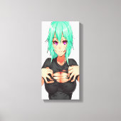 Super sexy groen haired hentai meisje canvas afdruk (Voorkant)
