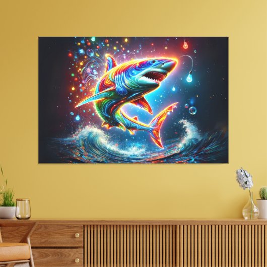 Super Shark Canvas Afdruk (Insitu (Woonkamer))