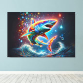 Super Shark Canvas Afdruk (Insitu (Houten vloer))