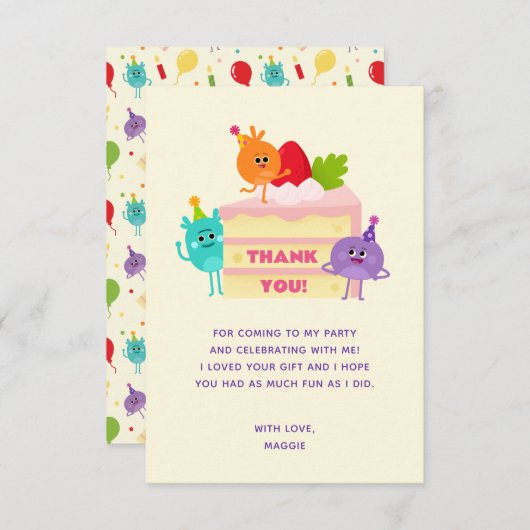 Super Simmerige Bumble Verdoofde Verjaardagstaart Bedankkaart (Voorkant / Achterkant)