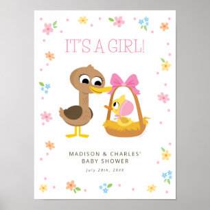 Super Simpel 5 Kleine Eendjes Meisje Baby Borrel Poster