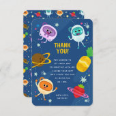 Super Simpel | Bumble Numbs ruimte verjaardag Bedankkaart (Voorkant / Achterkant)