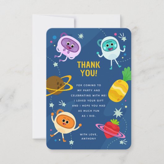 Super Simpel | Bumble Numbs Space Verjaardag Bedankkaart (Voorkant)