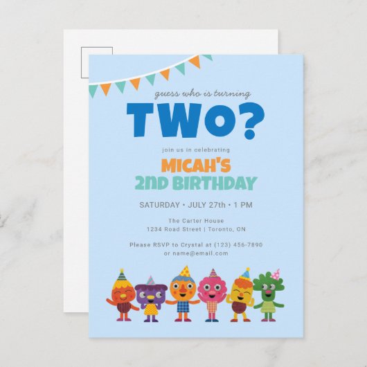 Super Simpel | De verjaardag van Noodle en vriendj Briefkaart (Voorkant / Achterkant)