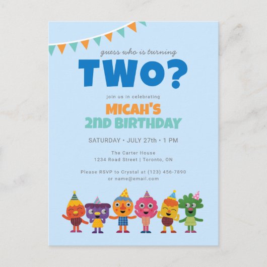 Super Simpel | De verjaardag van Noodle & Pals Briefkaart (Voorkant)