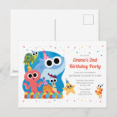 Super Simpel | Finny de Haai Confetti Verjaardag Briefkaart (Voorkant / Achterkant)