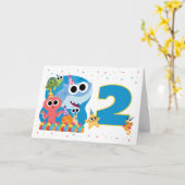 Super Simpel | Finny de Haai Confetti Verjaardag Kaart (Gele Bloem)