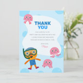 Super Simpel | Noodle & Pals Zwemfeestje Bedankkaart (Staand voorkant)