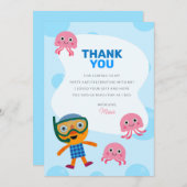 Super Simpel | Noodle & Pals Zwemfeestje Bedankkaart (Voorkant / Achterkant)