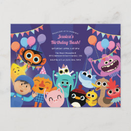 Super Simpele Karakter Feestelijke Verjaardag Briefkaart