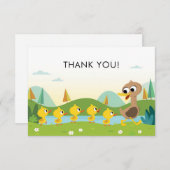 Super Simple | 5 Eendjes Baby Shower Bedankkaart (Voorkant / Achterkant)