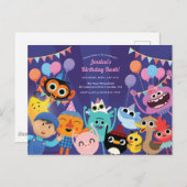 Super Simple Karakter Feestelijke Verjaardag Briefkaart (Voorkant / Achterkant)