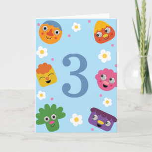 Super Simple Noodle & Pals Blauwe Bloemen Verjaa Kaart