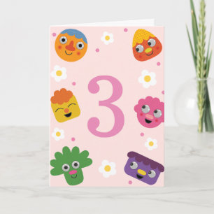 Super Simple Noodle & Pals Roze Bloemen Verjaard Kaart