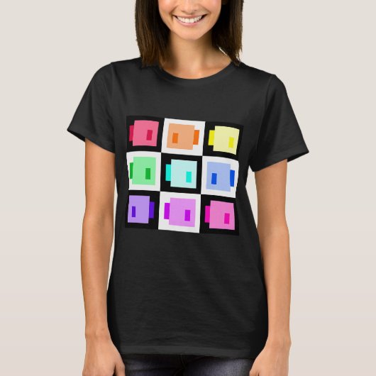 Super Simple Pixel Fishies, Regenboog T-shirt (Voorkant)