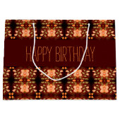 Super  Sinaasappel Bloemen Verjaardagscadeau Bag Groot Cadeauzakje (Voorkant)