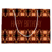 Super  Sinaasappel Bloemen Verjaardagscadeau Bag Groot Cadeauzakje (Achterkant)