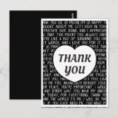 Super Sincere Black en White Hartelijk dank Briefkaart (Voorkant / Achterkant)