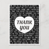 Super Sincere Black en White Hartelijk dank Briefkaart (Voorkant)